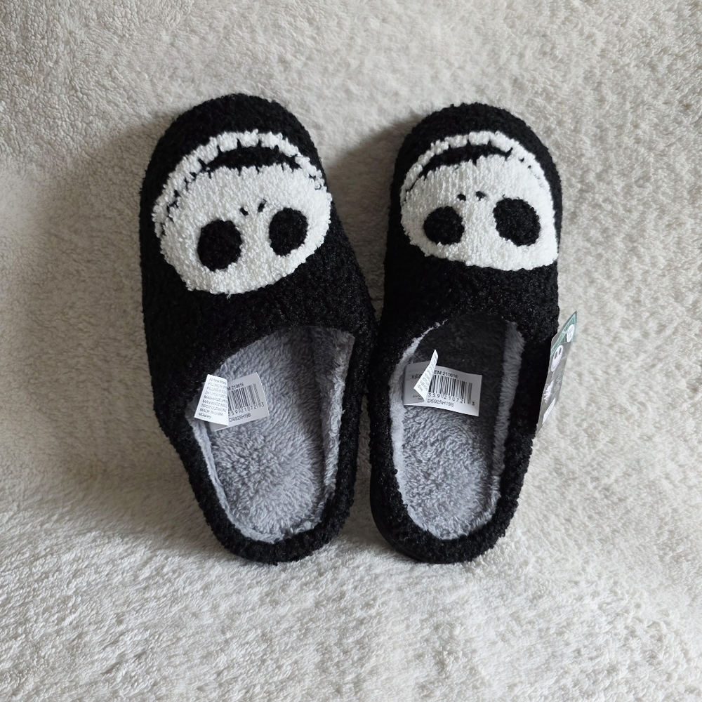 NWT The Nightmare Before Christmas Jack Skellington Disney Plush Slippers Adult